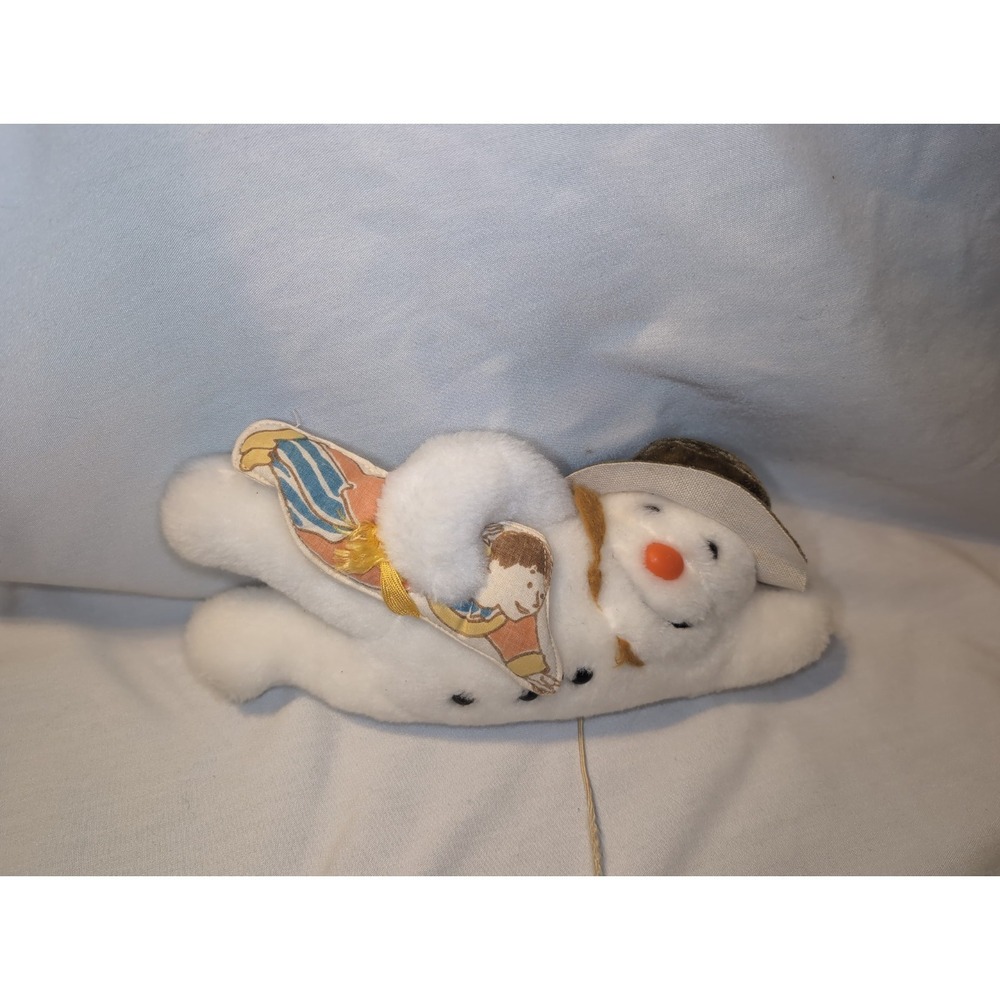 Vintage 1985 The Snowman Plush Toy By Golden Bear Flying Snowman 10.5"